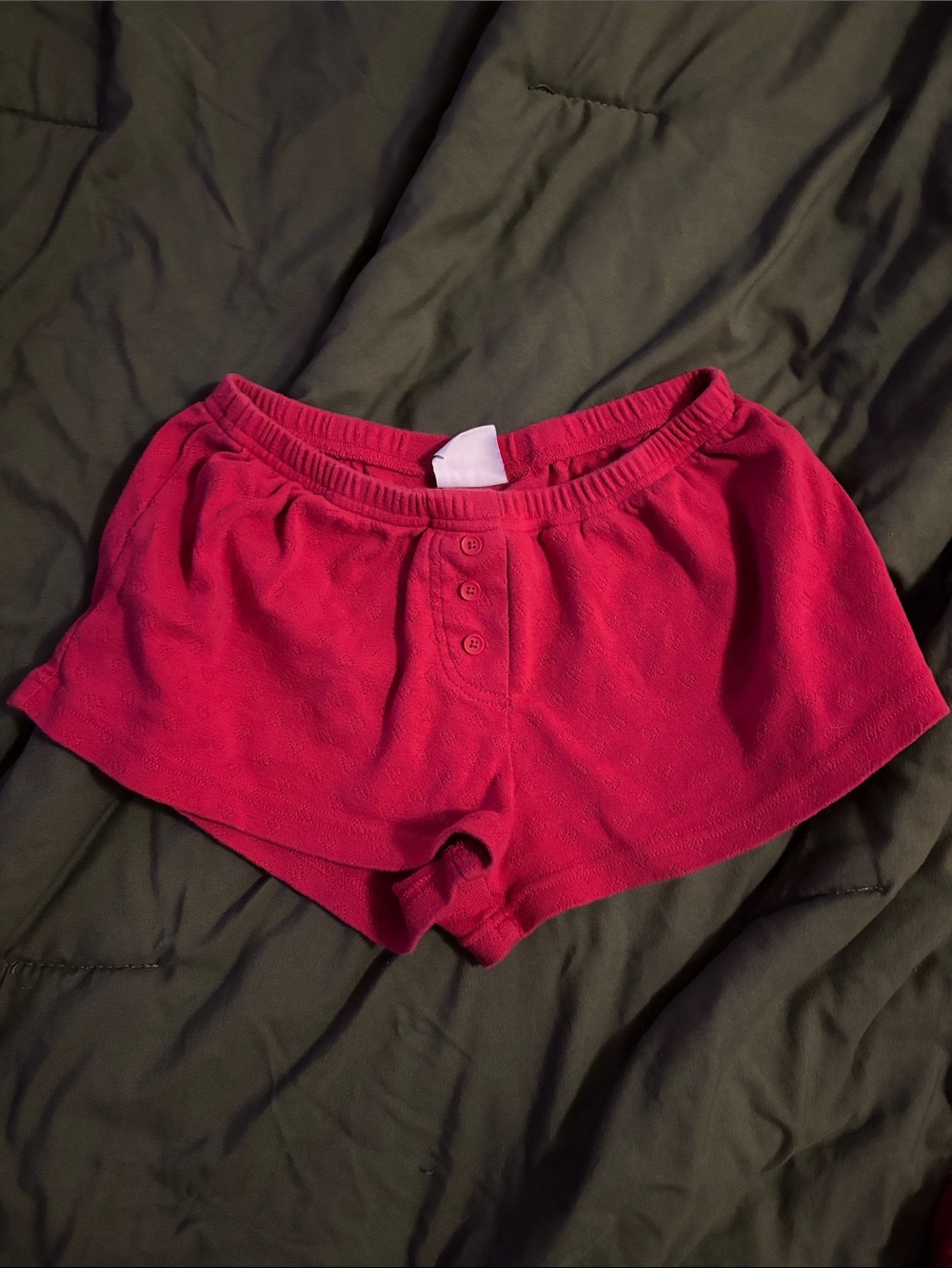 Harlow Hot Pink Athletic Lounge Shorts with Button Front